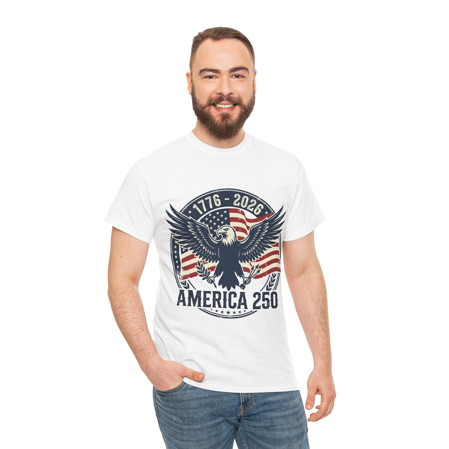 America 250 Vintage Eagle T-Shirt | 1776–2026 Patriotic 4th of July Shirt | USA 250th Anniversary Graphic Tee