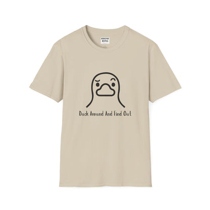 Quirky Graphic Tee with Duck Design, Fun Casual Shirt, Perfect for Gifting, Relaxed Everyday Wear, Nature Lover's Apparel, Duck Around And Find Out