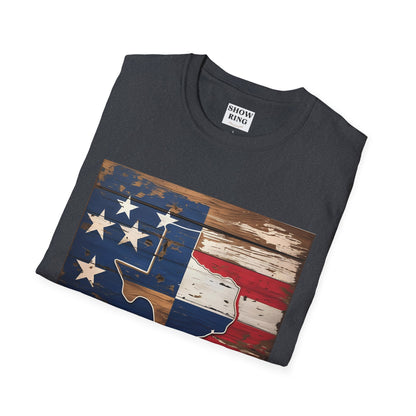 Texas Vintage Flag Unisex T-Shirt - Softstyle Tee, Americana Apparel, Casual Outfit, Gift for Texans, 4th of July Celebration