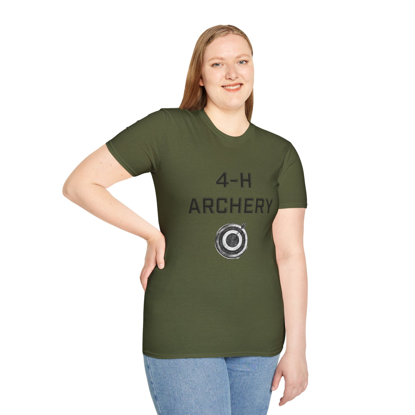 4-H Archery T-Shirt, Unisex Softstyle T-Shirt, For Men, Women, Kids, Archers, Coaches, and 4-H Volunteers