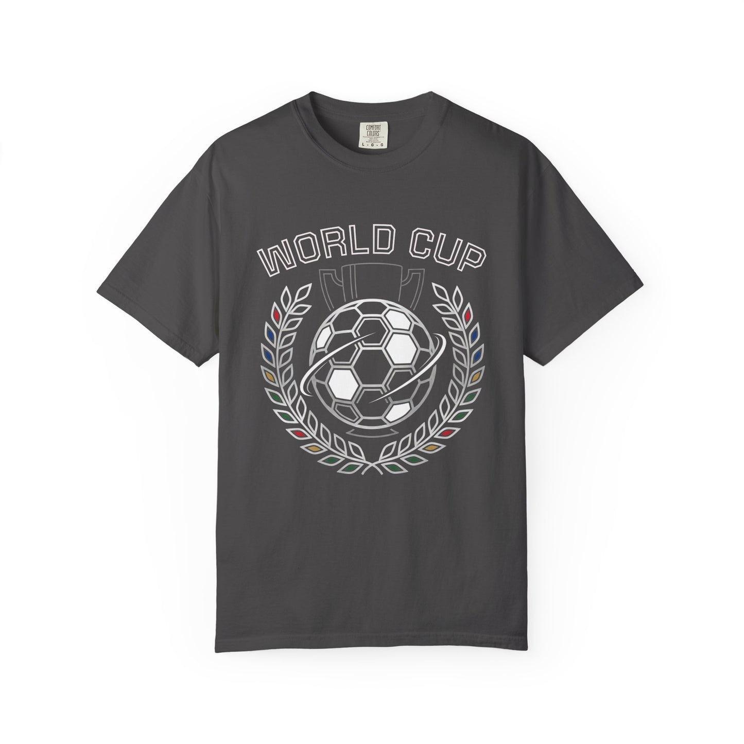 Soccer Ball World Cup Laurel Crest T-Shirt | Athletic Logo Tee For Soccer and Football Fans