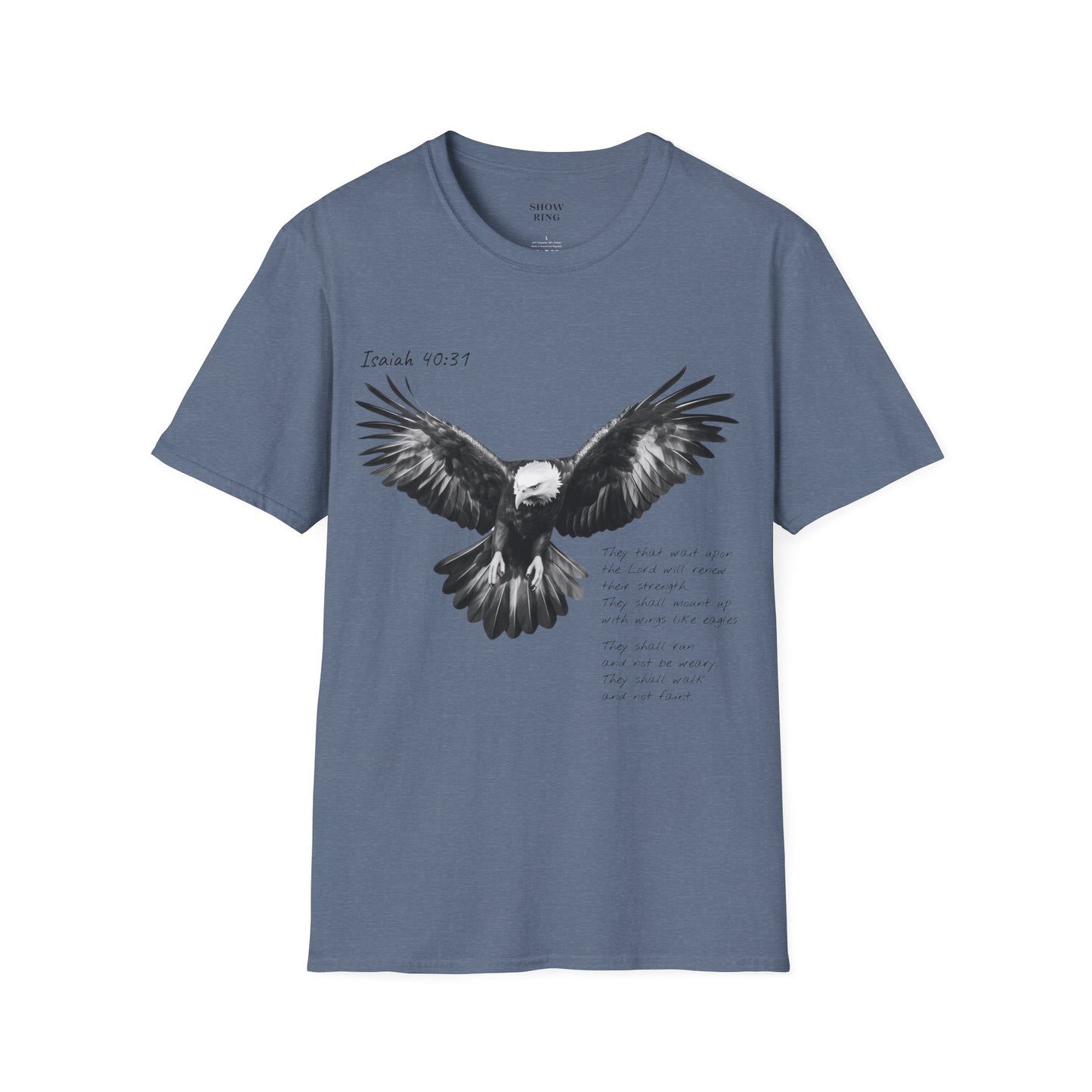 Christian Motorcycle Shirt with Isaiah 40:31 Eagles Verse: Unisex Soft style T-Shirt for Men and Women