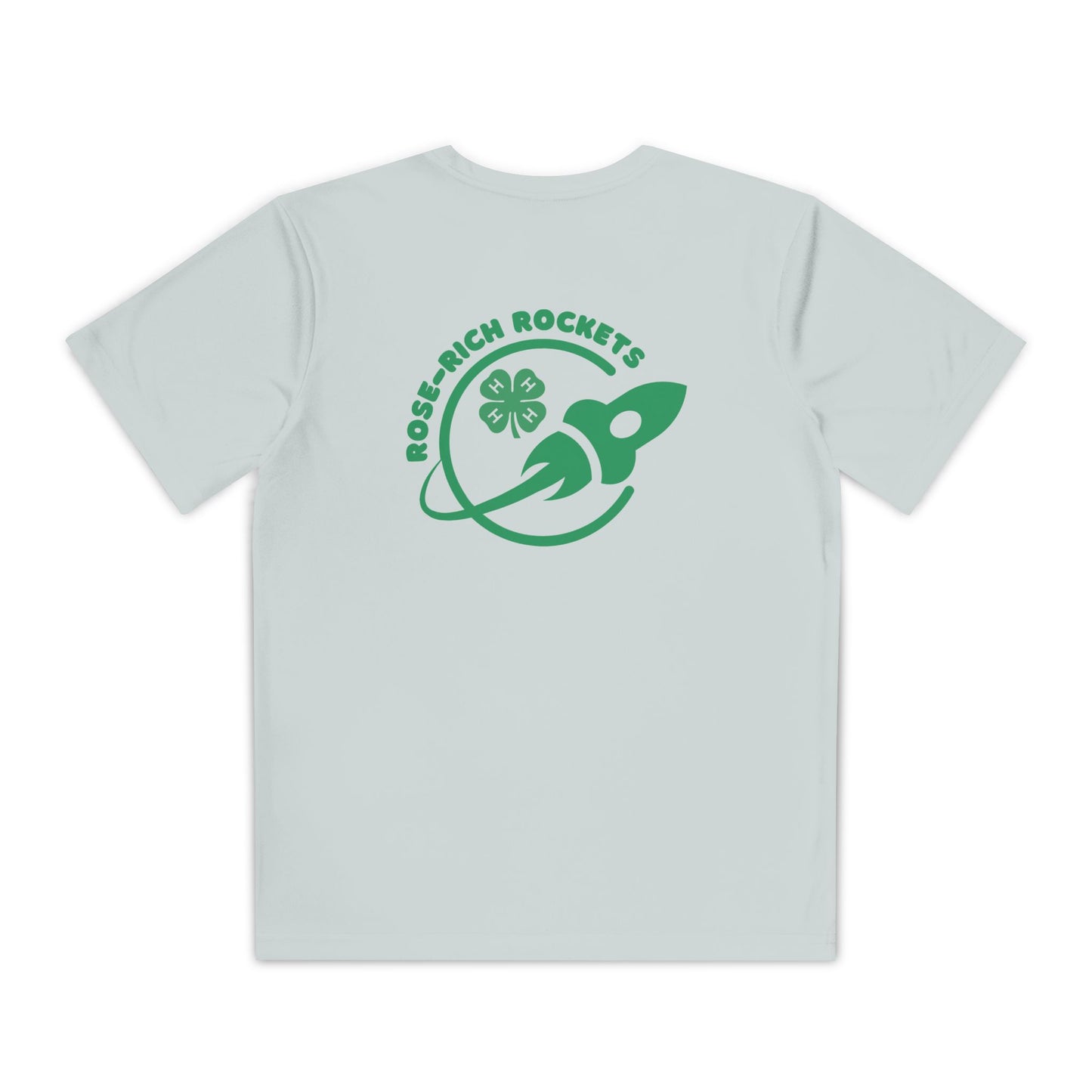 Youth Shirt, Rose-Rich 4-H Rocketry Club, Moisture Wicking, Safety Colors Available