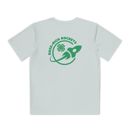 Youth Shirt, Rose-Rich 4-H Rocketry Club, Moisture Wicking, Safety Colors Available