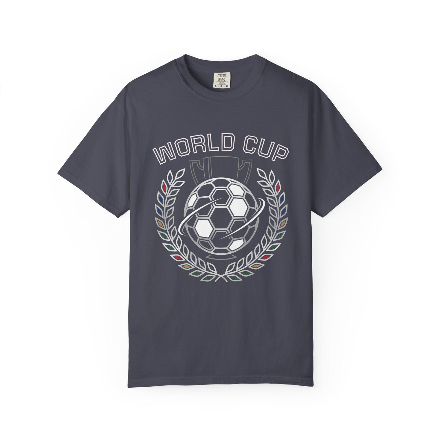 Soccer Ball World Cup Laurel Crest T-Shirt | Athletic Logo Tee For Soccer and Football Fans