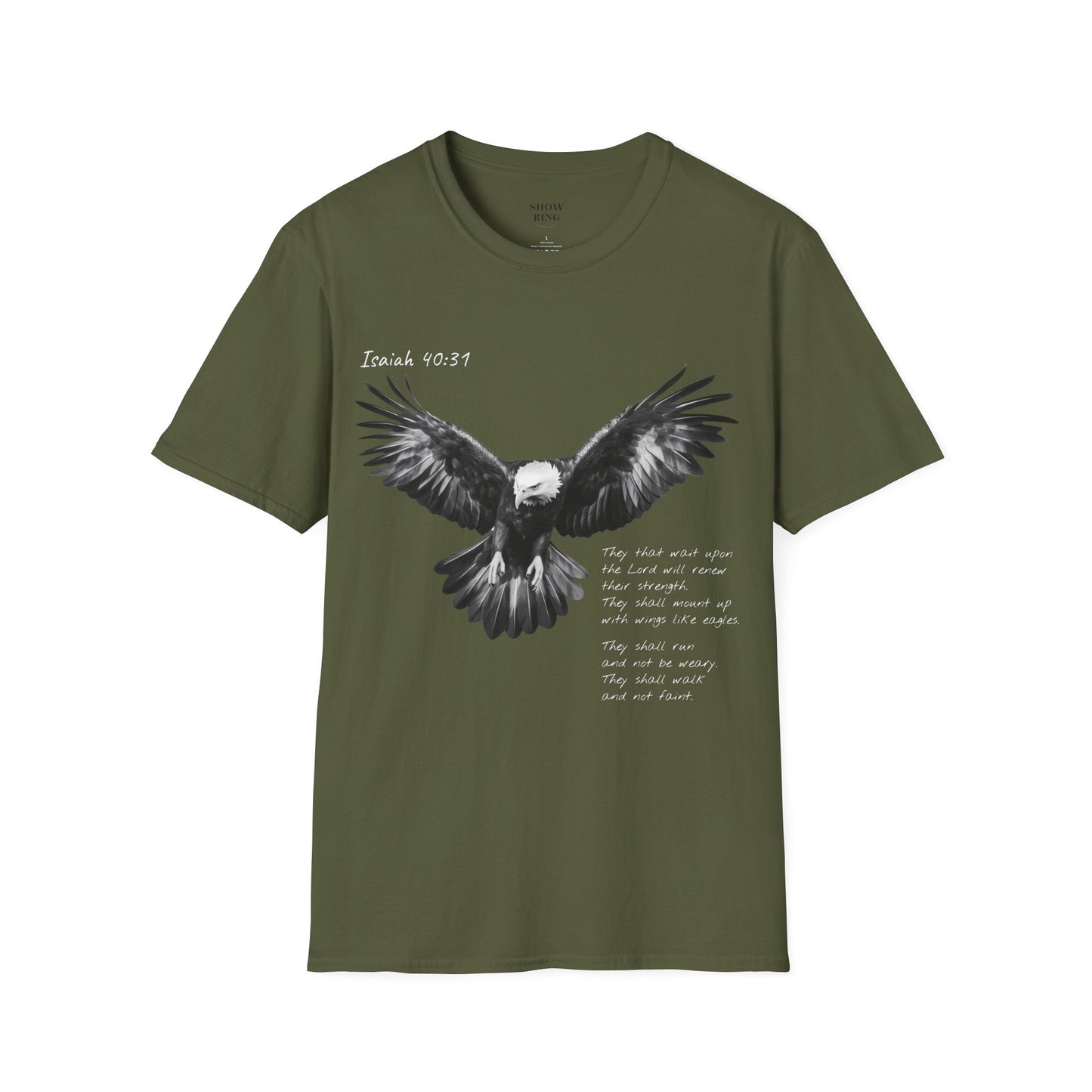 Christian Motorcycle Shirt with Isaiah 40:31 Eagles Verse: Unisex Soft style T-Shirt for Men and Women