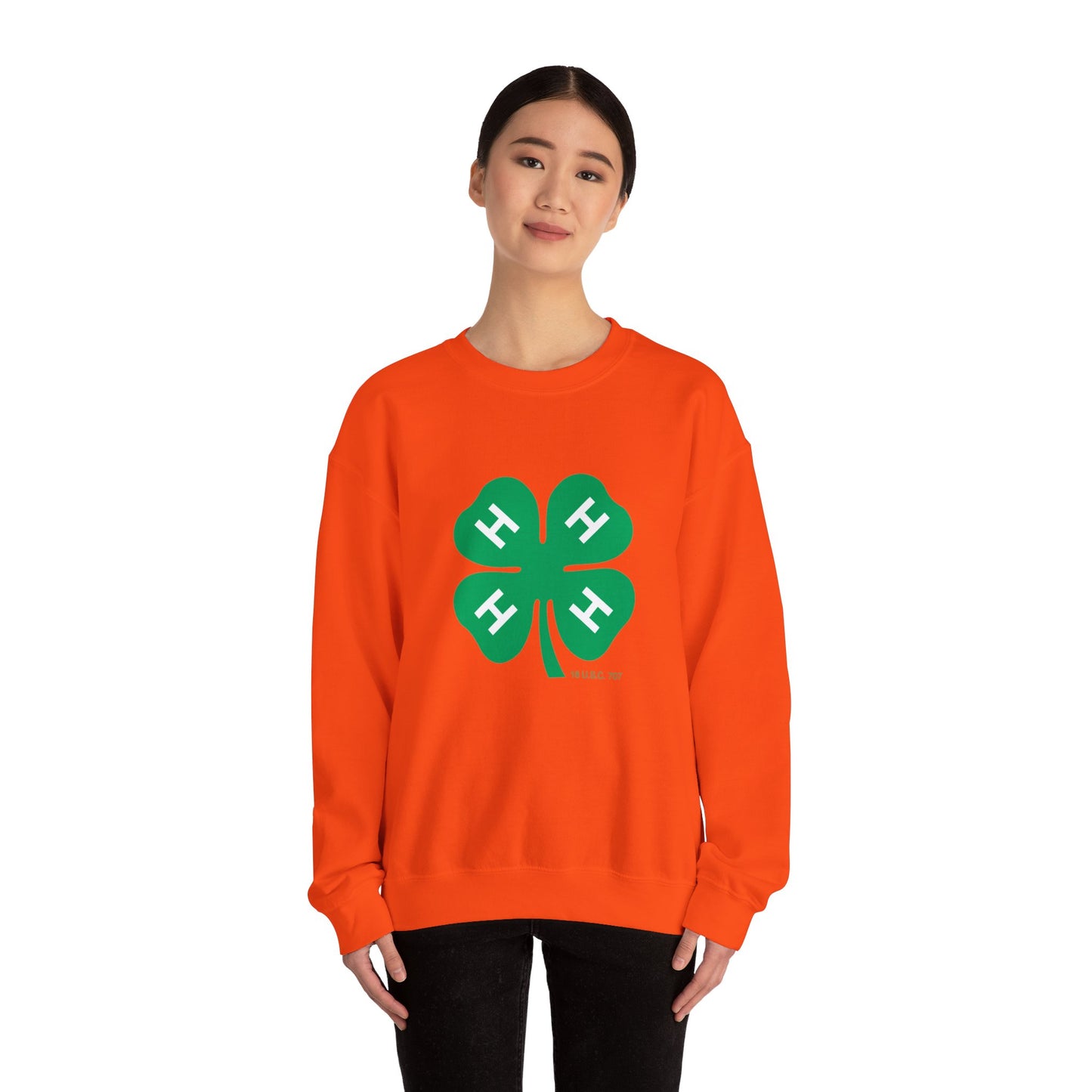 Long-sleeve 4-H Logo Unisex Heavy Blend™ Crewneck Sweatshirt For Men, Women & Youth