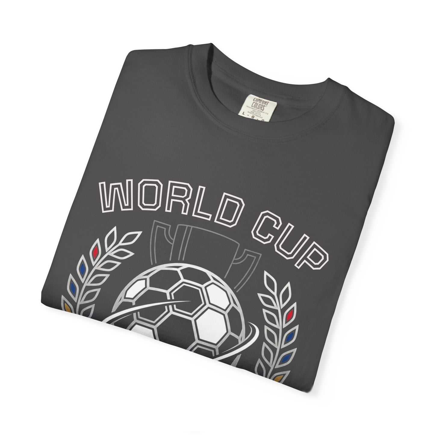 Soccer Ball World Cup Laurel Crest T-Shirt | Athletic Logo Tee For Soccer and Football Fans