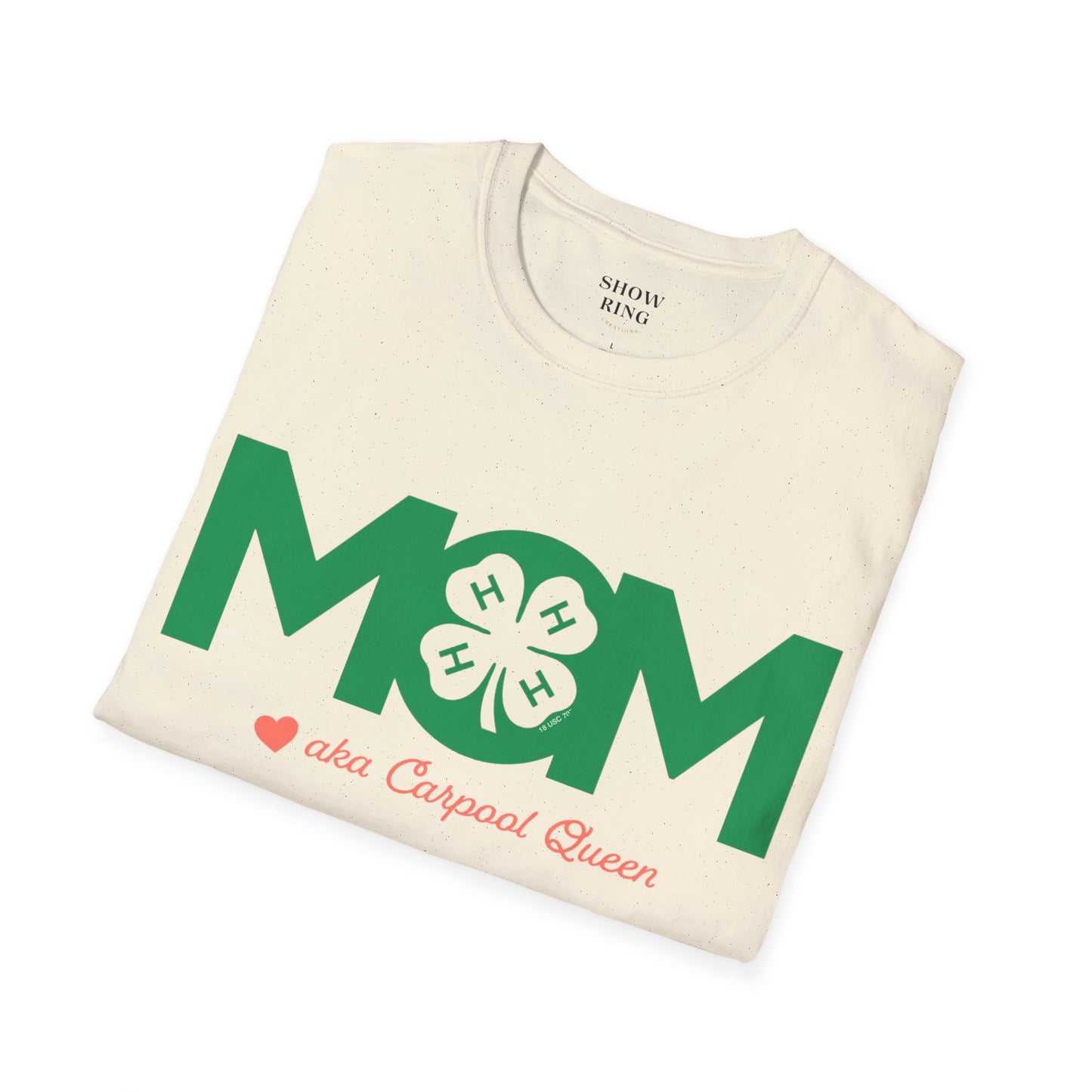 4-H Mom's Shirt with Circle 4-H Logo - Unisex Softstyle T-Shirt for Women