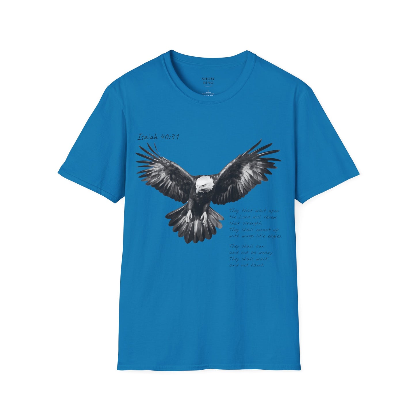 Christian Motorcycle Shirt with Isaiah 40:31 Eagles Verse: Unisex Soft style T-Shirt for Men and Women