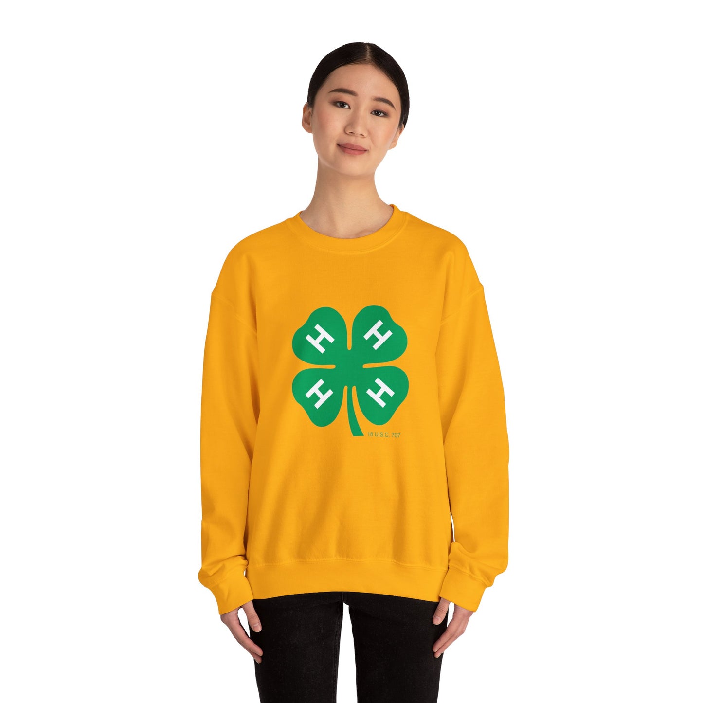 Long-sleeve 4-H Logo Unisex Heavy Blend™ Crewneck Sweatshirt For Men, Women & Youth