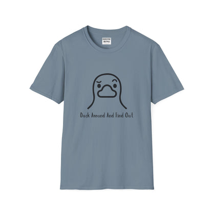 Quirky Graphic Tee with Duck Design, Fun Casual Shirt, Perfect for Gifting, Relaxed Everyday Wear, Nature Lover's Apparel, Duck Around And Find Out