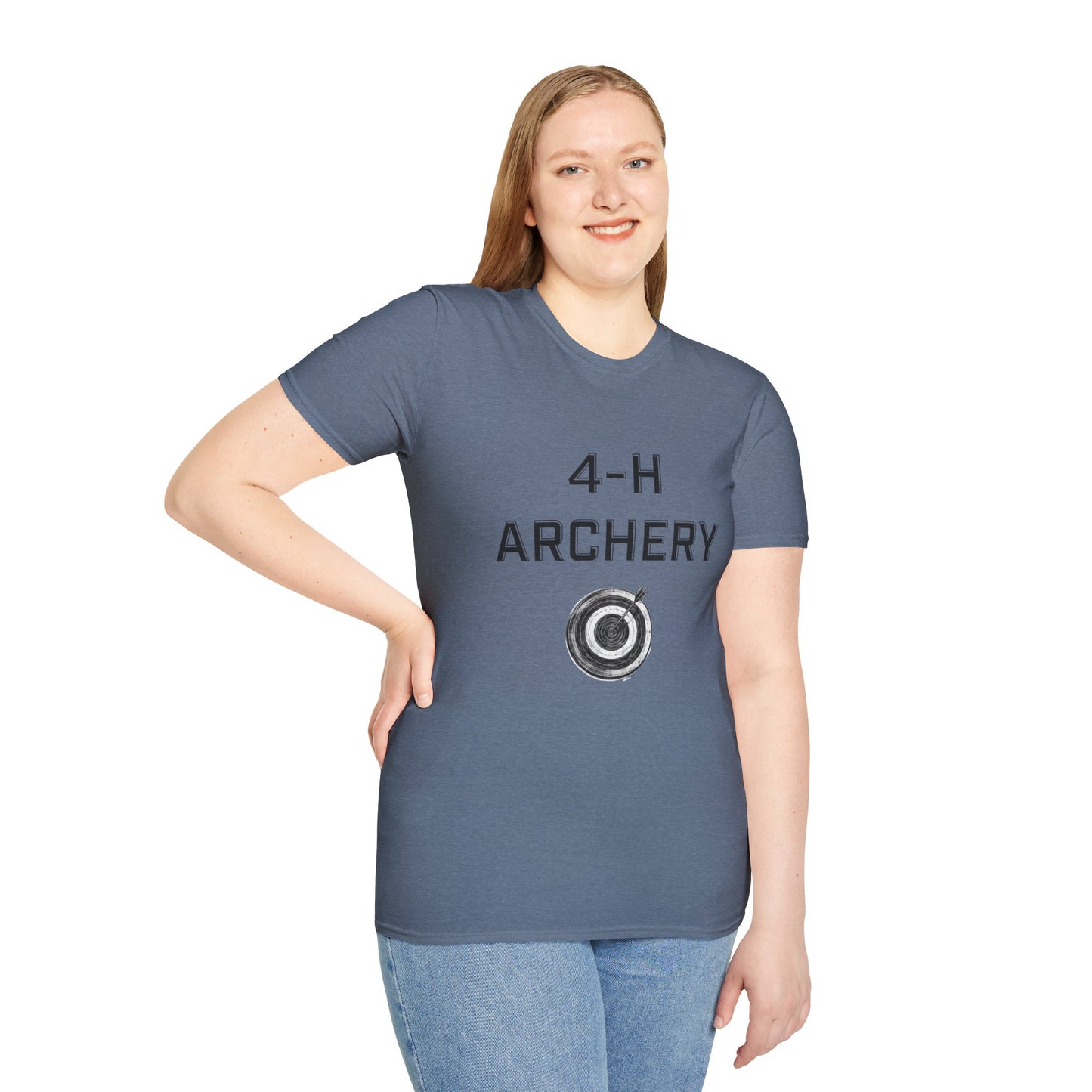 4-H Archery T-Shirt, Unisex Softstyle T-Shirt, For Men, Women, Kids, Archers, Coaches, and 4-H Volunteers