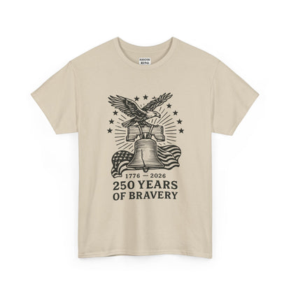 Liberty Bell With Eagle 250 Years of Bravery Tee — 1776–2026 Patriotic Eagle & Flag Shirt