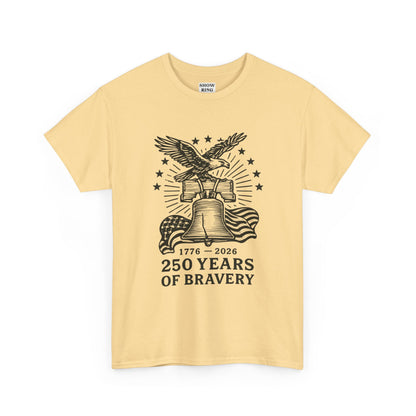 Liberty Bell With Eagle 250 Years of Bravery Tee — 1776–2026 Patriotic Eagle & Flag Shirt