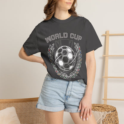 Soccer Ball World Cup Laurel Crest T-Shirt | Athletic Logo Tee For Soccer and Football Fans