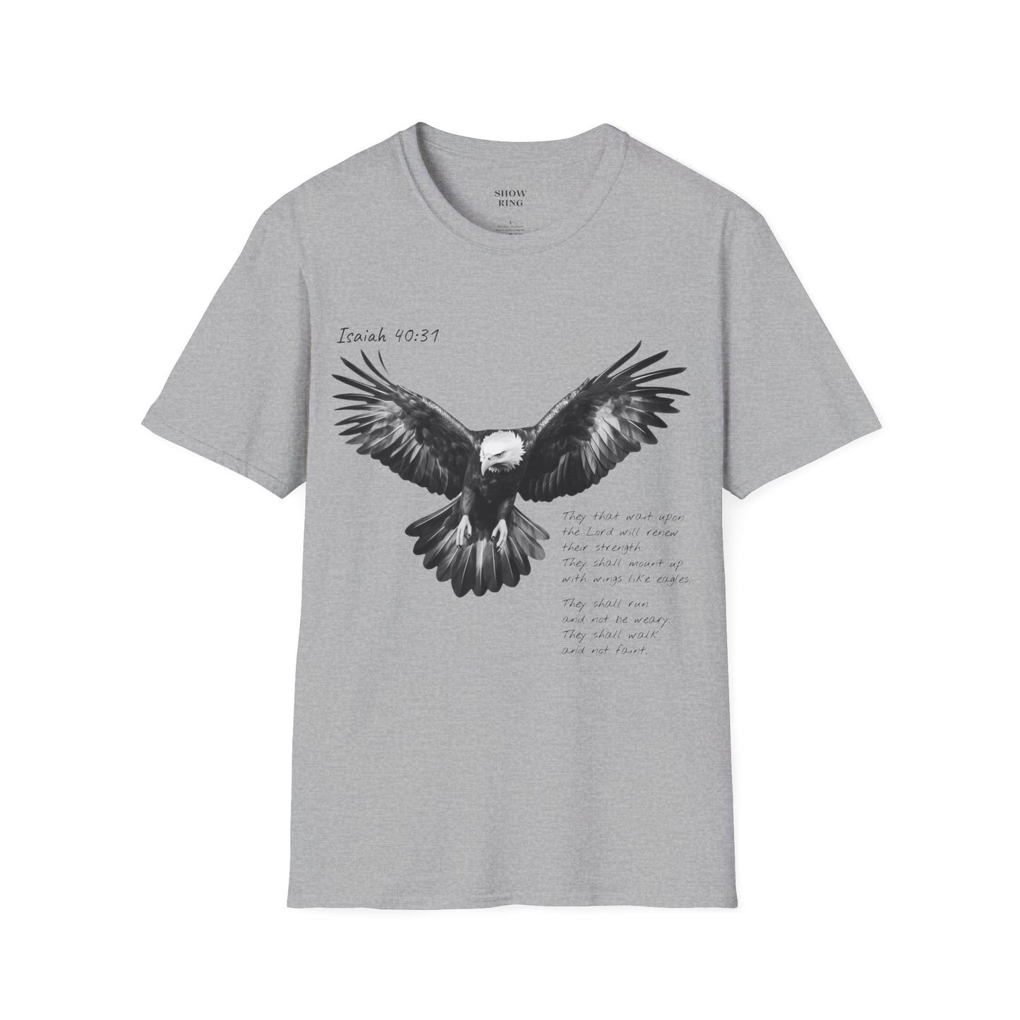 Christian Motorcycle Shirt with Isaiah 40:31 Eagles Verse: Unisex Soft style T-Shirt for Men and Women