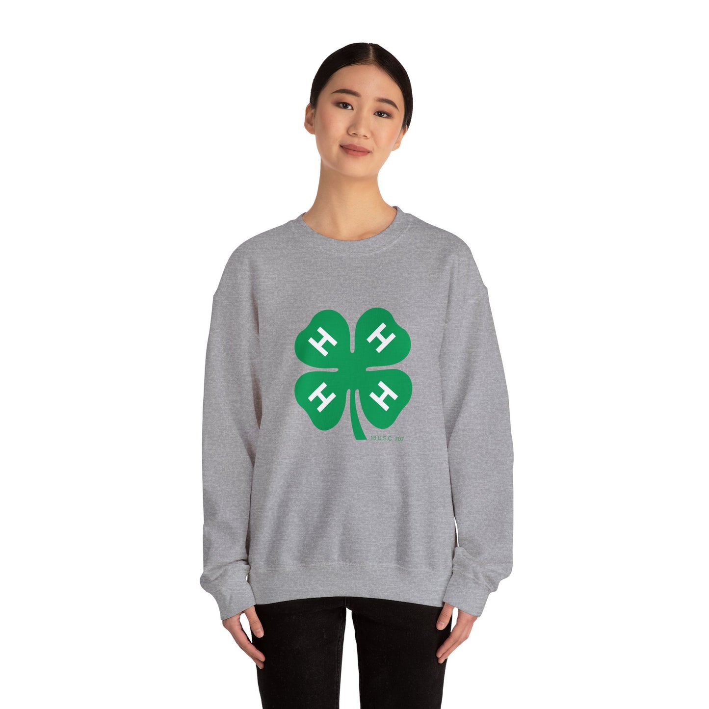 Long-sleeve 4-H Logo Unisex Heavy Blend™ Crewneck Sweatshirt For Men, Women & Youth