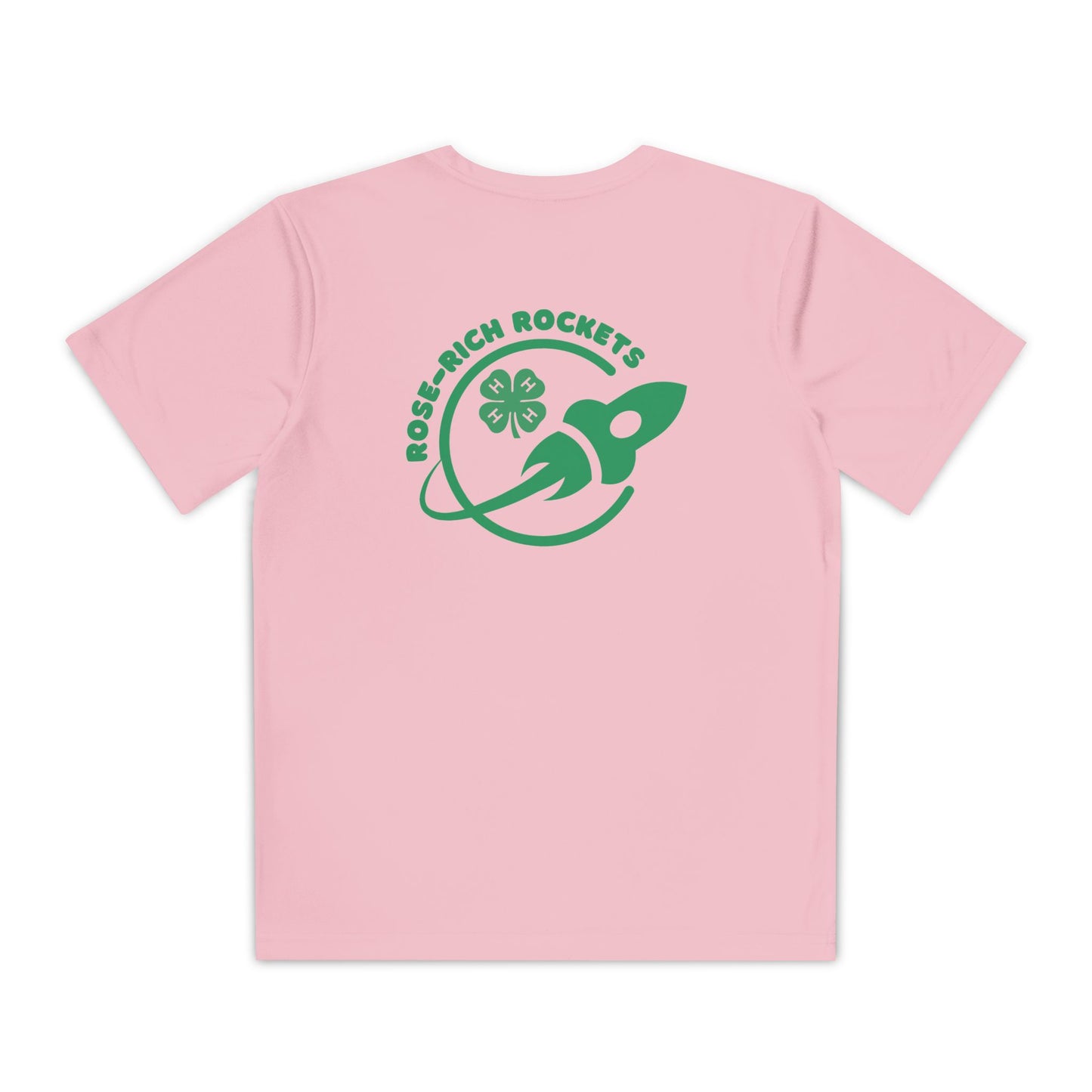 Youth Shirt, Rose-Rich 4-H Rocketry Club, Moisture Wicking, Safety Colors Available