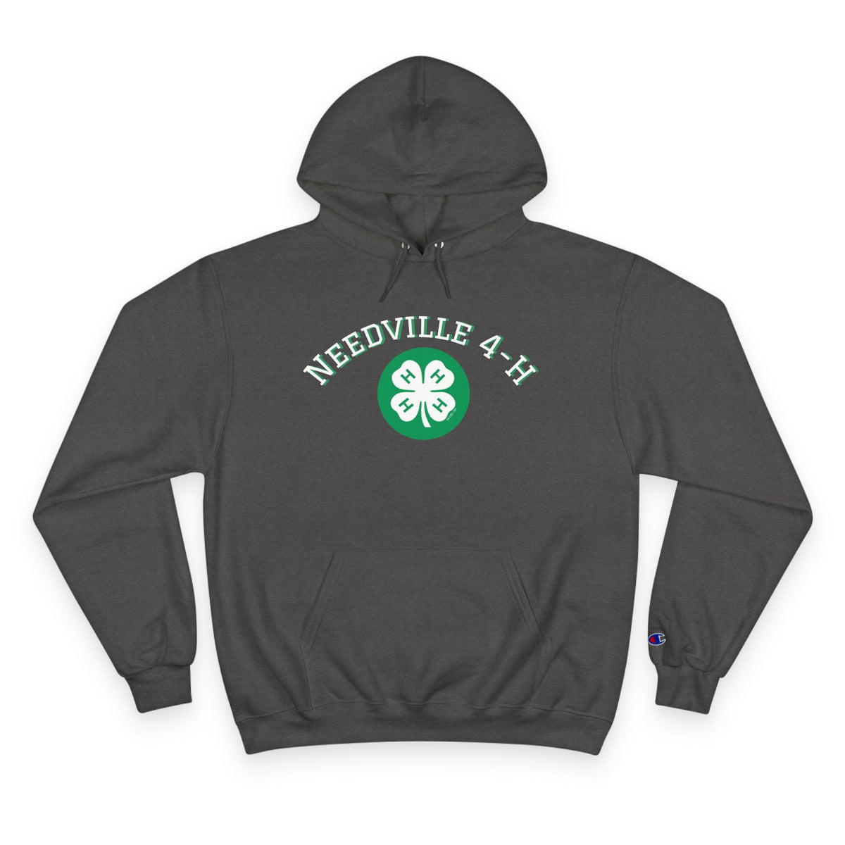 Needville 4-H Clover Champion Hoodie | White, Green 4-H Club Logo
