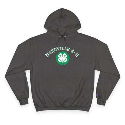 Needville 4-H Clover Champion Hoodie | White, Green 4-H Club Logo