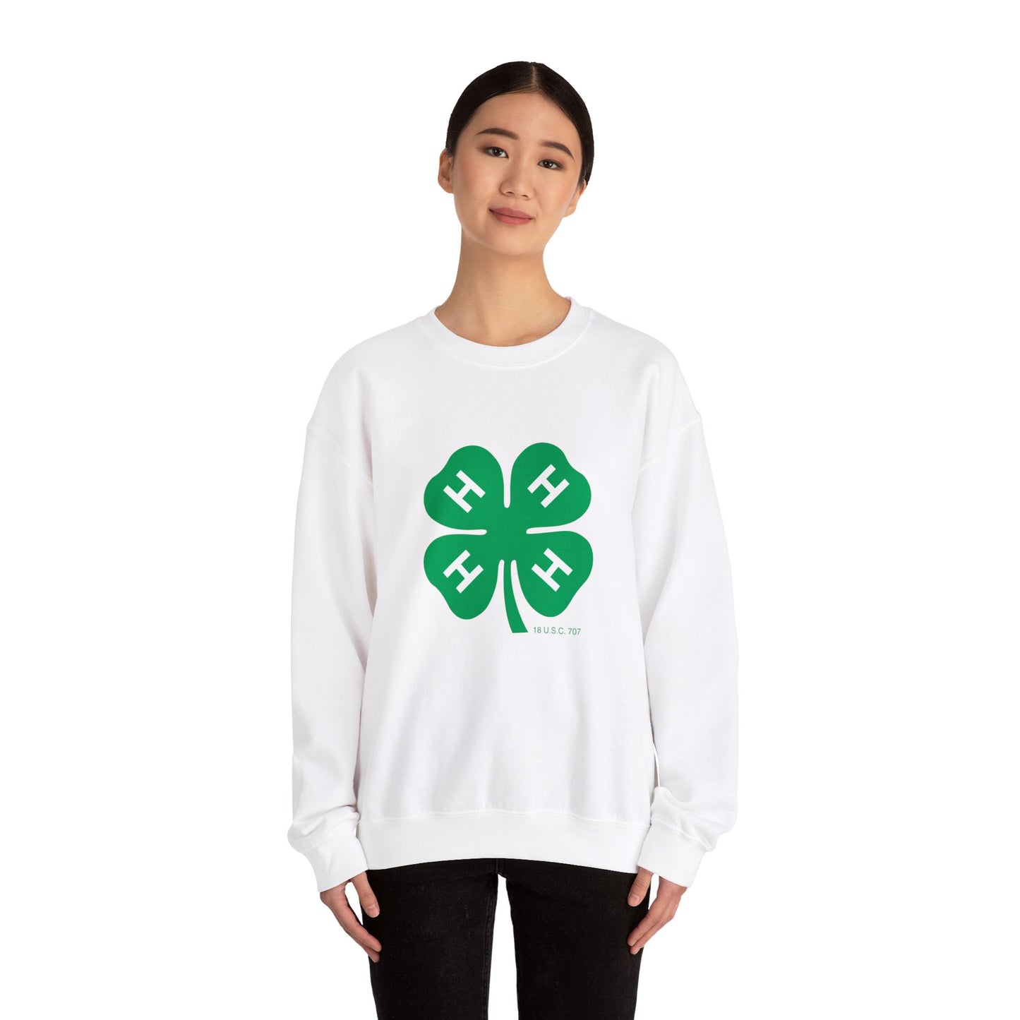 Long-sleeve 4-H Logo Unisex Heavy Blend™ Crewneck Sweatshirt For Men, Women & Youth