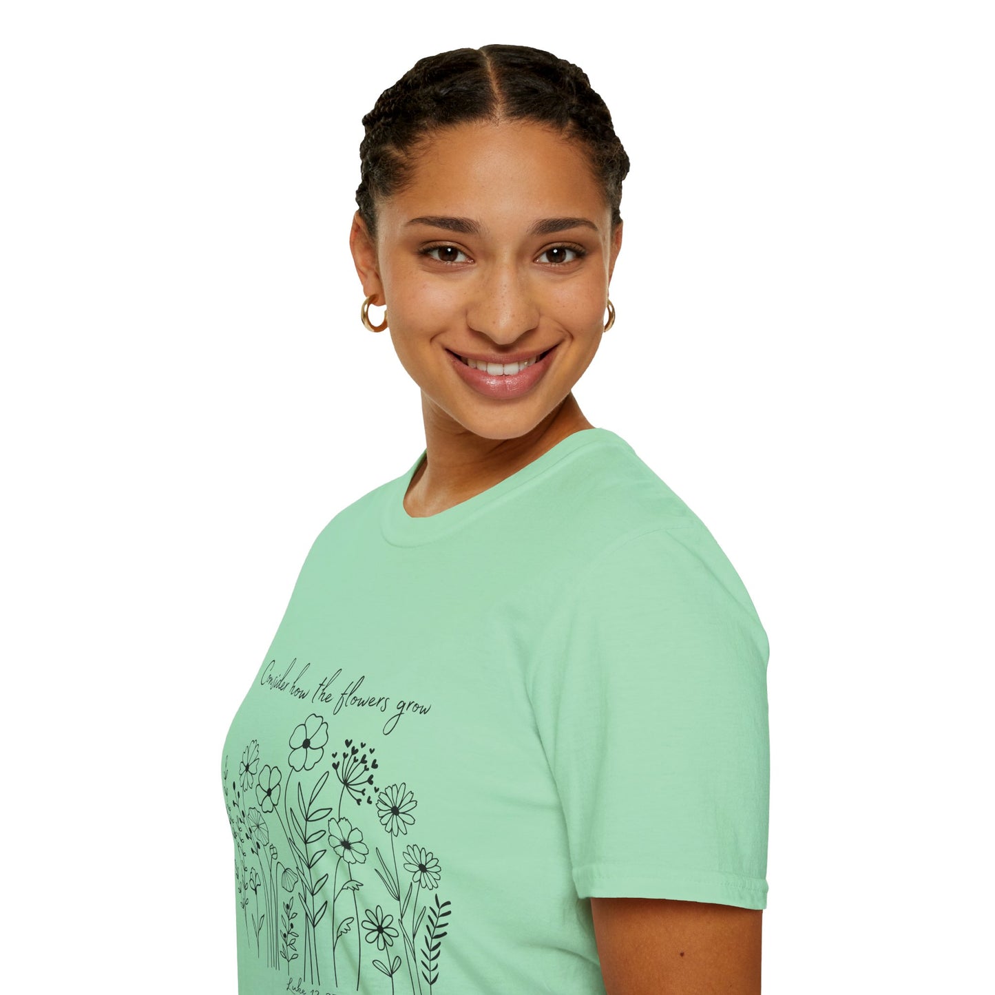 Floral Inspirational T-Shirt, Unisex Shirt, Casual Wear, Gift for Nature Lovers, Spring Fashion, Everyday Comfort Bible Verse Scripture Tee