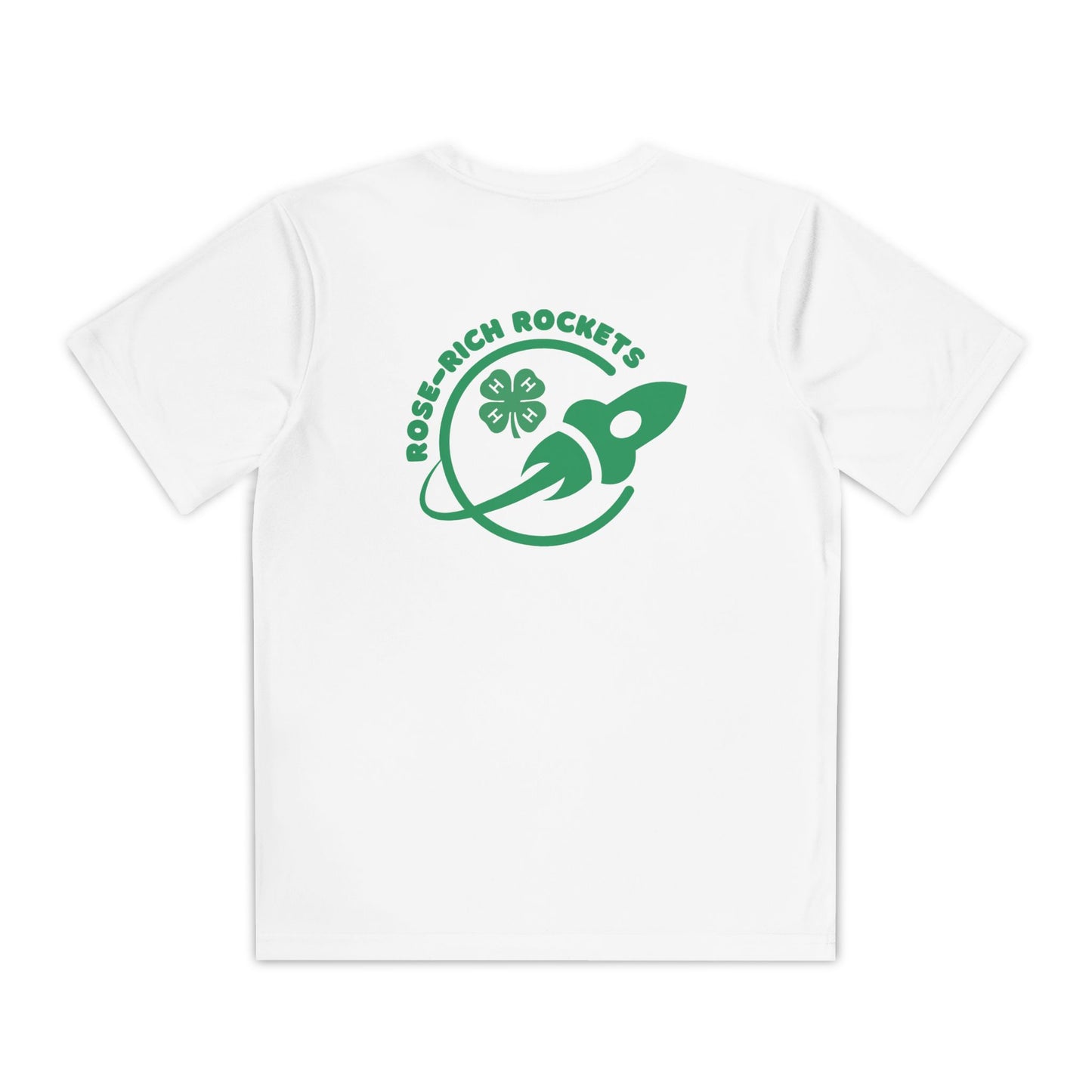 Youth Shirt, Rose-Rich 4-H Rocketry Club, Moisture Wicking, Safety Colors Available