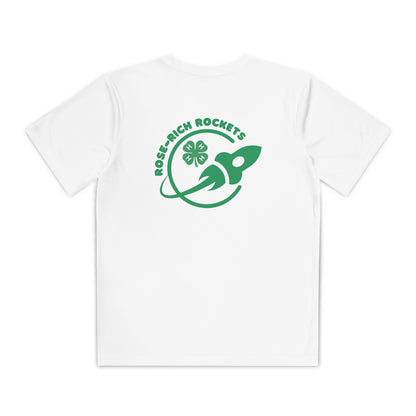 Youth Shirt, Rose-Rich 4-H Rocketry Club, Moisture Wicking, Safety Colors Available