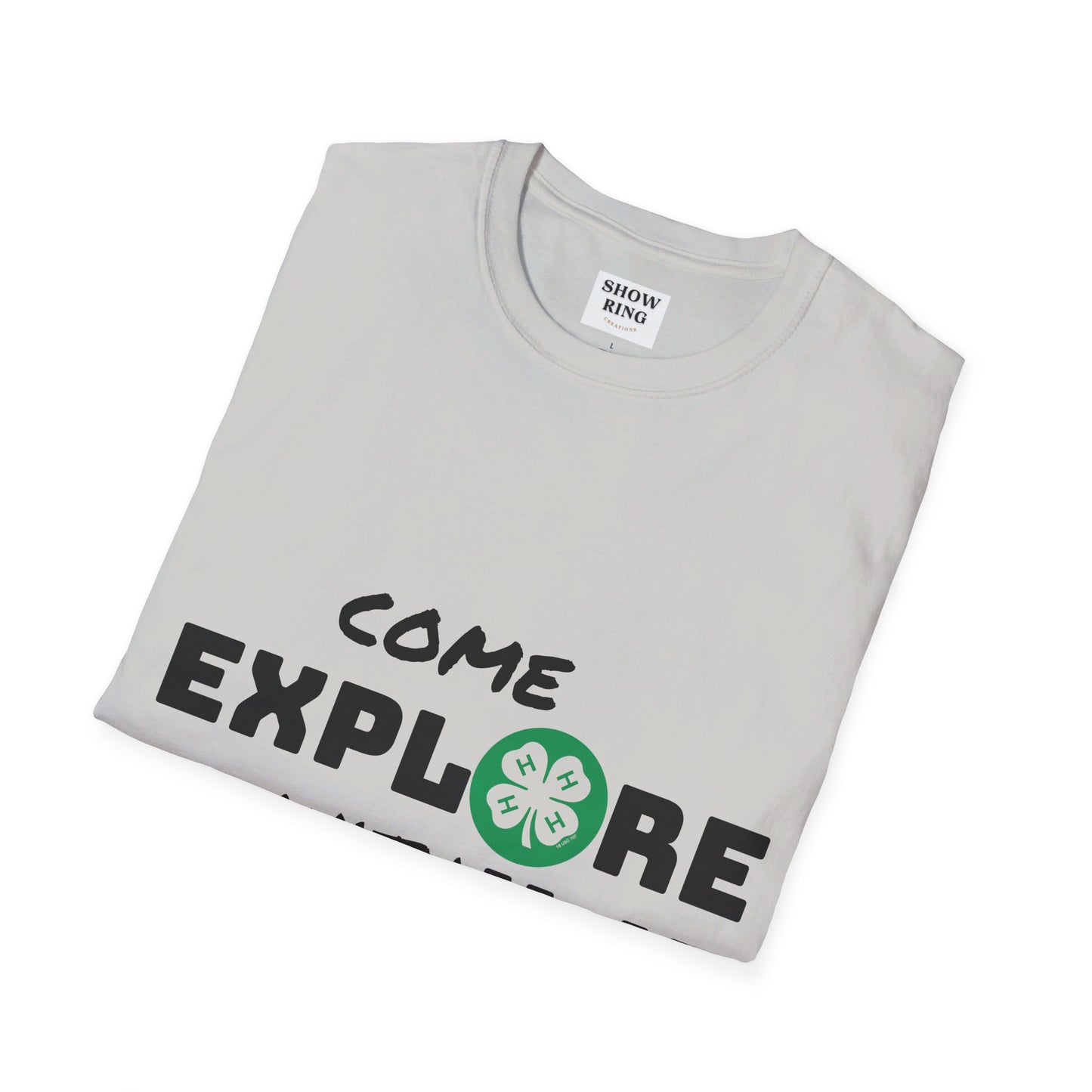 Come Explore With 4-H: Unisex Softstyle T-Shirt for Men, Women & Youth