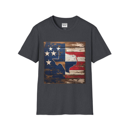 Texas Vintage Flag Unisex T-Shirt - Softstyle Tee, Americana Apparel, Casual Outfit, Gift for Texans, 4th of July Celebration