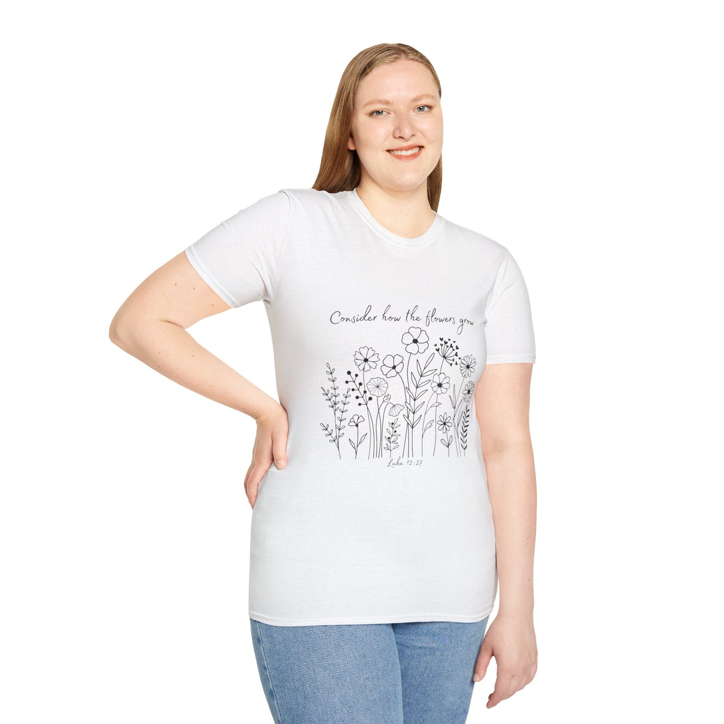 Floral Inspirational T-Shirt, Unisex Shirt, Casual Wear, Gift for Nature Lovers, Spring Fashion, Everyday Comfort Bible Verse Scripture Tee